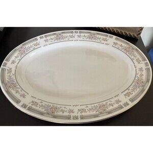 Manchester Porcelain China Oval Serving Platter 22K Band  Oven Safe #4145Vintage